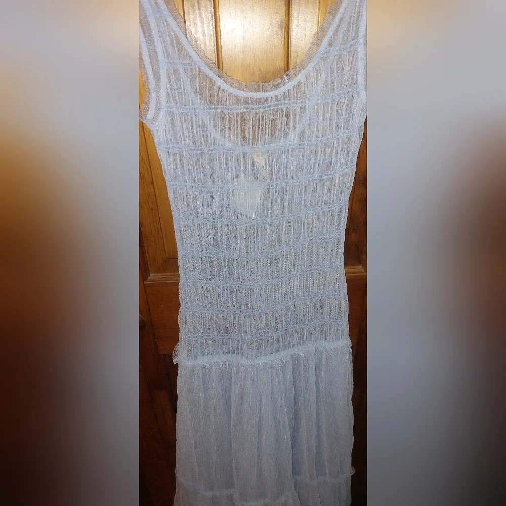 Free People Smock About It Slip Dress in Lake Life Blue